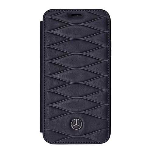 Кожаный чехол-книжка Mercedes для iPhone X, Blue, артикул B66958599 в Шелл