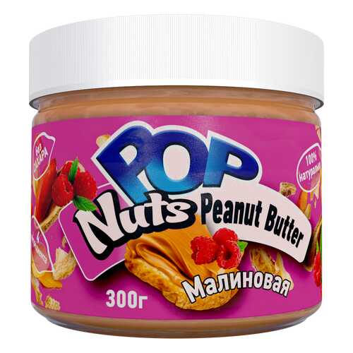 Арахисовая паста POP Nuts Peanut Butter Малиновая, 300 г в Шелл