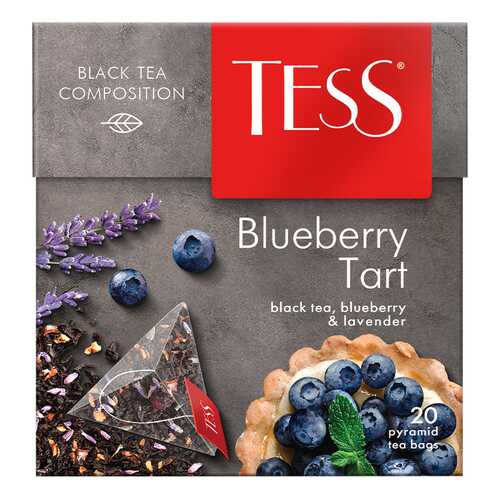 Чай черный в пирамидках Tess Blueberry Tart 20 штук в Шелл