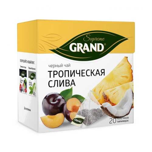 Чай Grand Тропическая Слива, черный с добавками, 20 пирамидок в Шелл