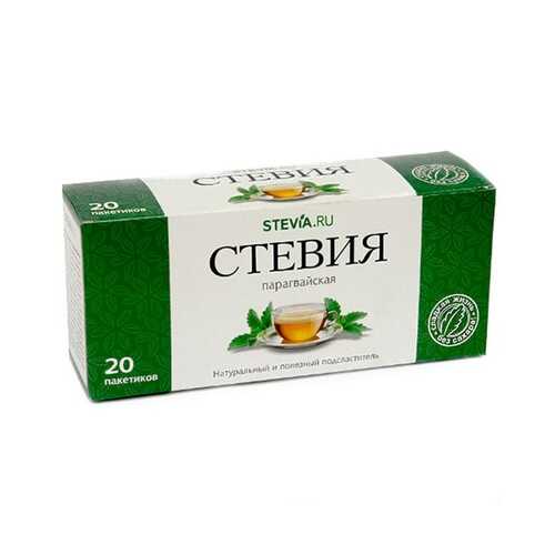 Чай Stevia.ru Стевия, в чайных фильтр-пакетиках, 20 пакетиков в Шелл
