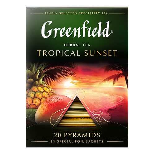 Чай травяной в пирамидках Greenfield Tropical Sunset 20 пакетиков в Шелл