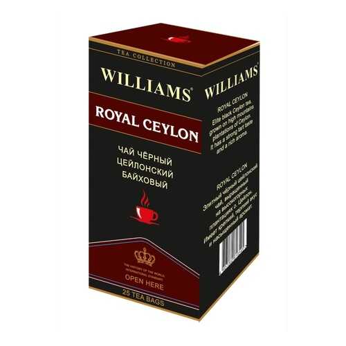 Чай Williams Royal Ceylon, черный цейлонский байховый, 25 пакетиков в Шелл