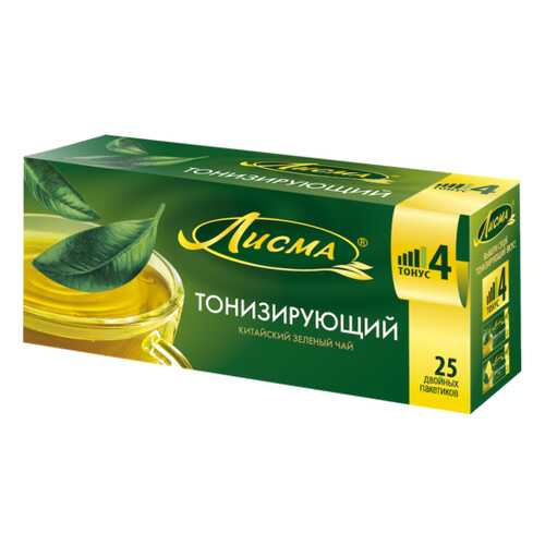 Чай зеленый в пакетиках для чашки, Лисма Тонизирующий 25*1,5 г. в Шелл