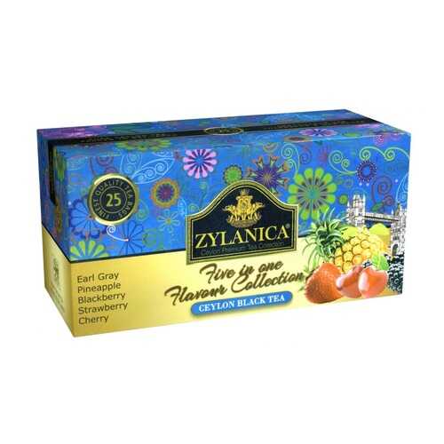 Чай Zylanica Five in one Flavour Collection черный ассорти 5 ароматов 25 пакетиков в Шелл