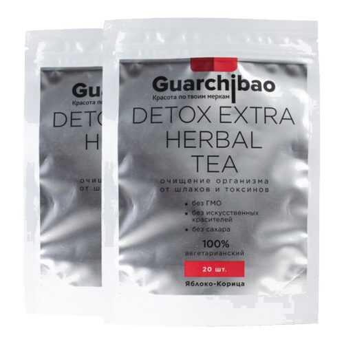 GUARCHIBAO DETOX EXTRA HERBAL TEA набор из 2 упаковок чая для детокса Яблоко-Корица в Шелл