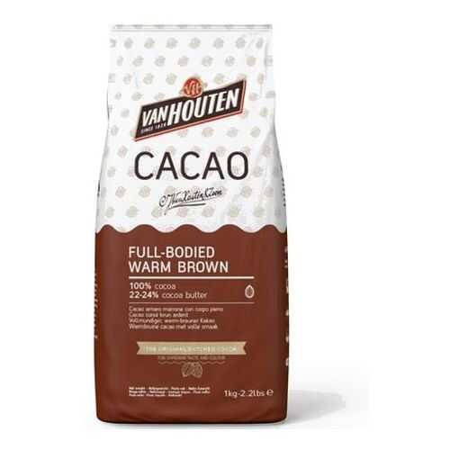Какао порошок Van Houten 100% full-bodied warm brown 22-24% 1 кг в Шелл