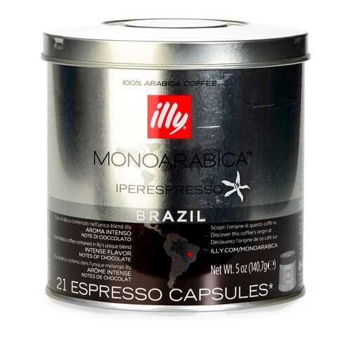 Кофе в капсулах Illy Brazil средней обжарки 21 капсула банка Италия в Шелл
