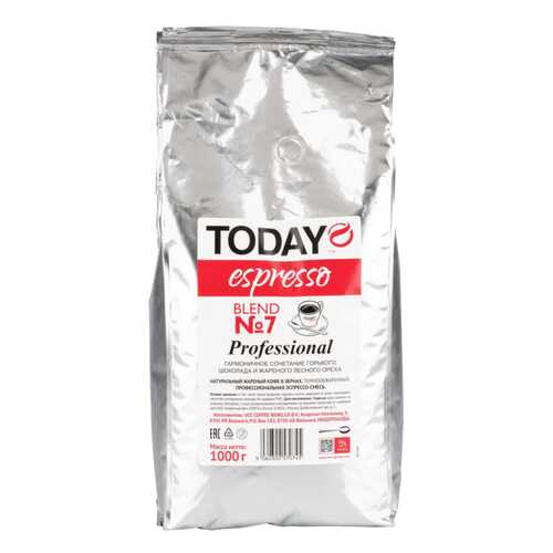 Кофе в зернах Today еspresso рrofessional вlend №7 1000 г в Шелл