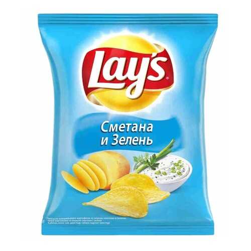 Чипсы Lays из натурального картофеля сметана, зелень 50 г в Шелл