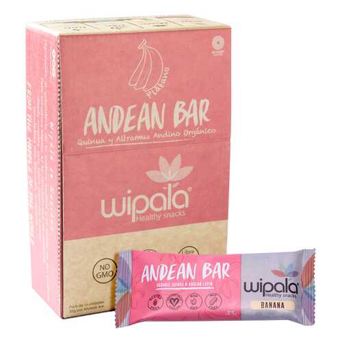 Злаково-фруктовые батончики Wipala Snacks банан-киноа 16 шт по 35 г в Шелл