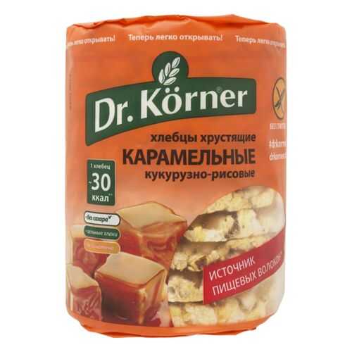 Хлебцы кукурузно-рисовые Dr.Korner карамельные без глютена 90 г в Шелл