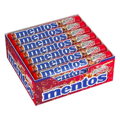 Драже Mentos cola жевательное 21*37 г в Шелл