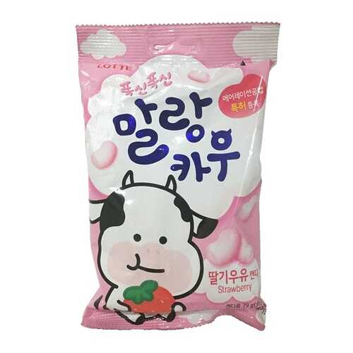 Карамель Лотте Malang Cow Strawberry Milk Лотте 79 г Южная Корея в Шелл