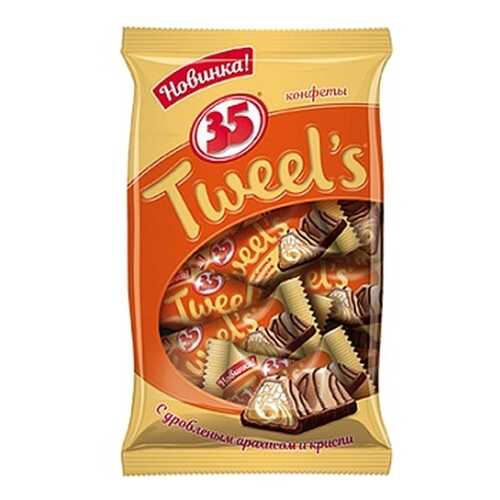 Конфеты 35 Tweels, с дробленым арахисом и криспи, 280 гр в Шелл
