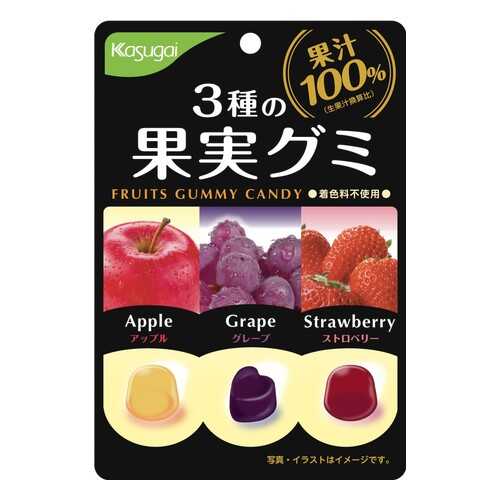 Мармелад Kasugai ассорти Juicy Gummy из 100 % натурального сока фруктов и ягод 53 г в Шелл