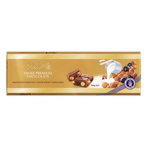 Шоколад молочный Lindt с изюмом и фундуком 300 г в Шелл