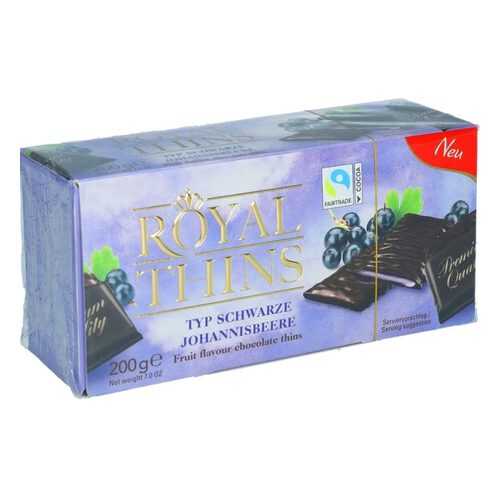 Шоколадные плитки Halloren Royal Thins темный cо вкусом черной смородины 200г. в Шелл