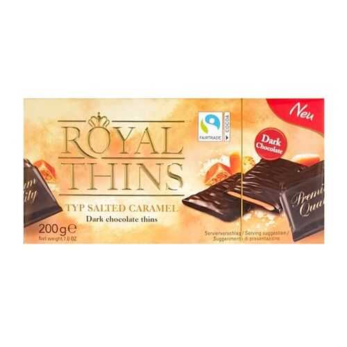 Шоколадные плитки Halloren Royal Thins темный карамель и морская соль 200г в Шелл