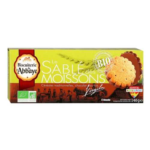 Печенье органическое Biscuiterie de lAbbaye со злаками покрытое молочным шоколадом 140 г в Шелл
