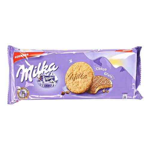 Печенье овсяное Milka с молочным шоколадом 168 г в Шелл
