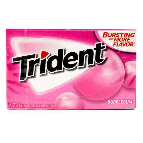 Жевательная резинка TRIDENT Bubblegum, 18 пластинок США в Шелл