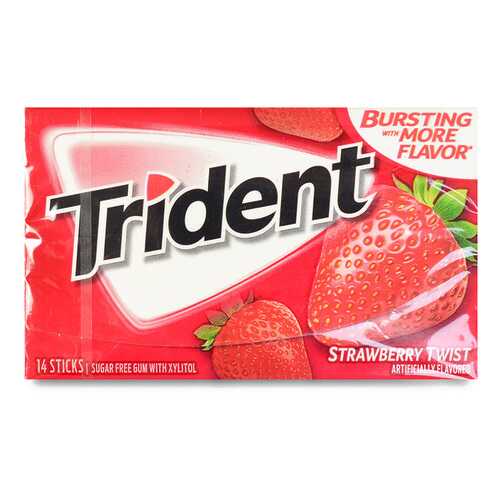 Жевательная резинка TRIDENT Strawberry Twist, 18 пластинок США в Шелл