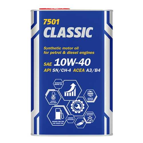 7501 MANNOL CLASSIC SAE 10W40 4 л. metal Полусинтетическое моторное масло 10W-40 в Шелл