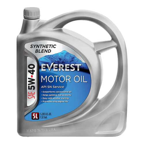 Моторное масло Everest Synthetic Blend 5W-40 5л в Шелл