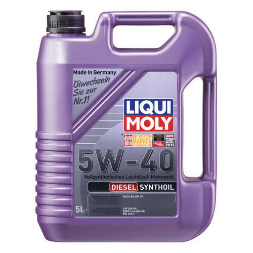 Моторное масло Liqui moly Diesel Synthoil 5W-40 5л в Шелл