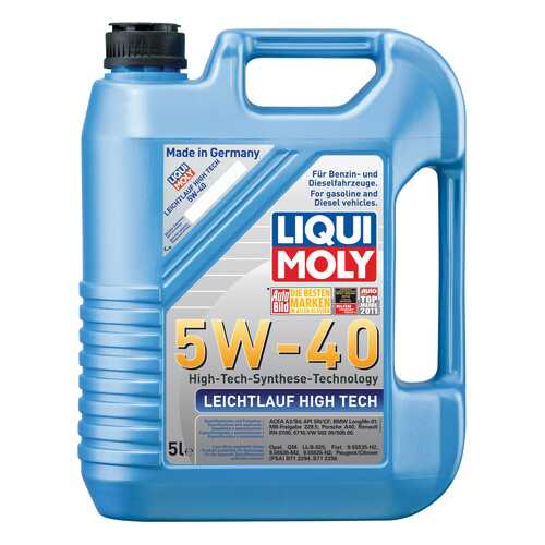 Моторное масло Liqui moly Leichtlauf High Tech 5W-40 5л в Шелл