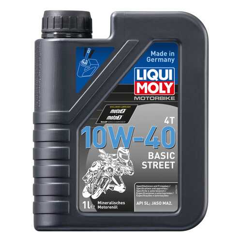 Моторное масло Liqui moly Motorbike 4T Basic Street 10w-40 1л в Шелл