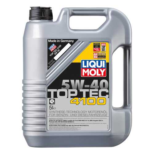 Моторное масло Liqui moly Top Tec 4100 5W-40 5л в Шелл