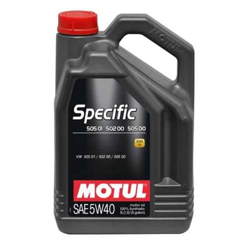 Моторное масло Motul Specific 502 00 / 505 00 / 505 01 SAE 5W-40 5л в Шелл