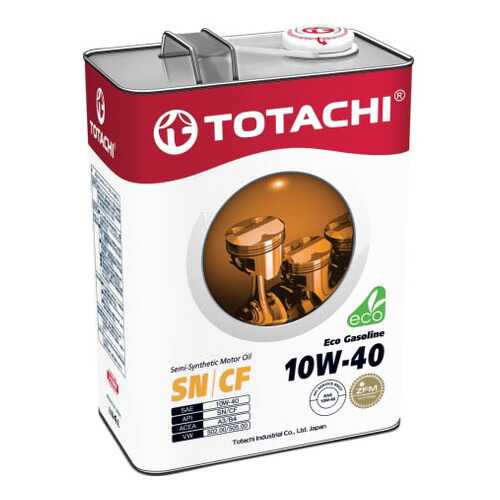 Моторное масло Totachi Eco Gasoline Semi-Synthetic SM/CF 10W-40 4л в Шелл