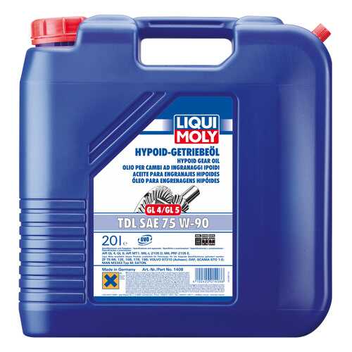 Трансмиссионное масло LIQUI MOLY Hypoid-Getriebeoil 75w90 20л 1408 в Шелл