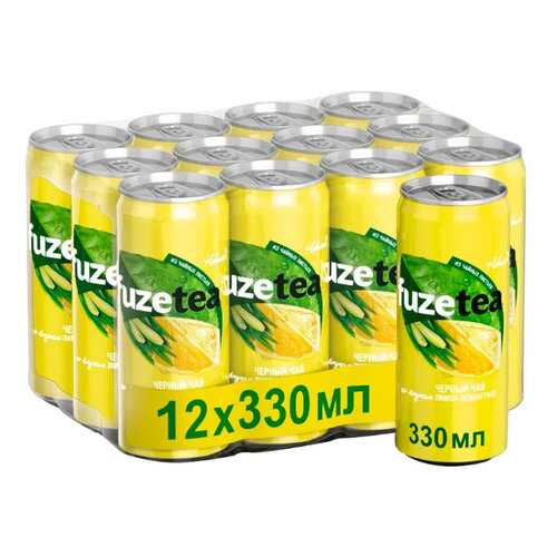 Холодный черный чай FUZE TEA лимон-лемонграсс 0.33 л (коробка 12 штуки) в Шелл